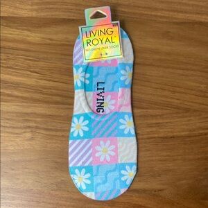 Living Royal No-Show Liner Socks with Floral Pattern